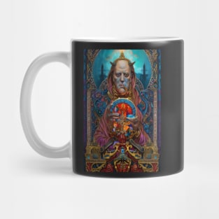 Aleister Crowley The Great Beast of Thelema painted in a Surrealist and Impressionist style Mug